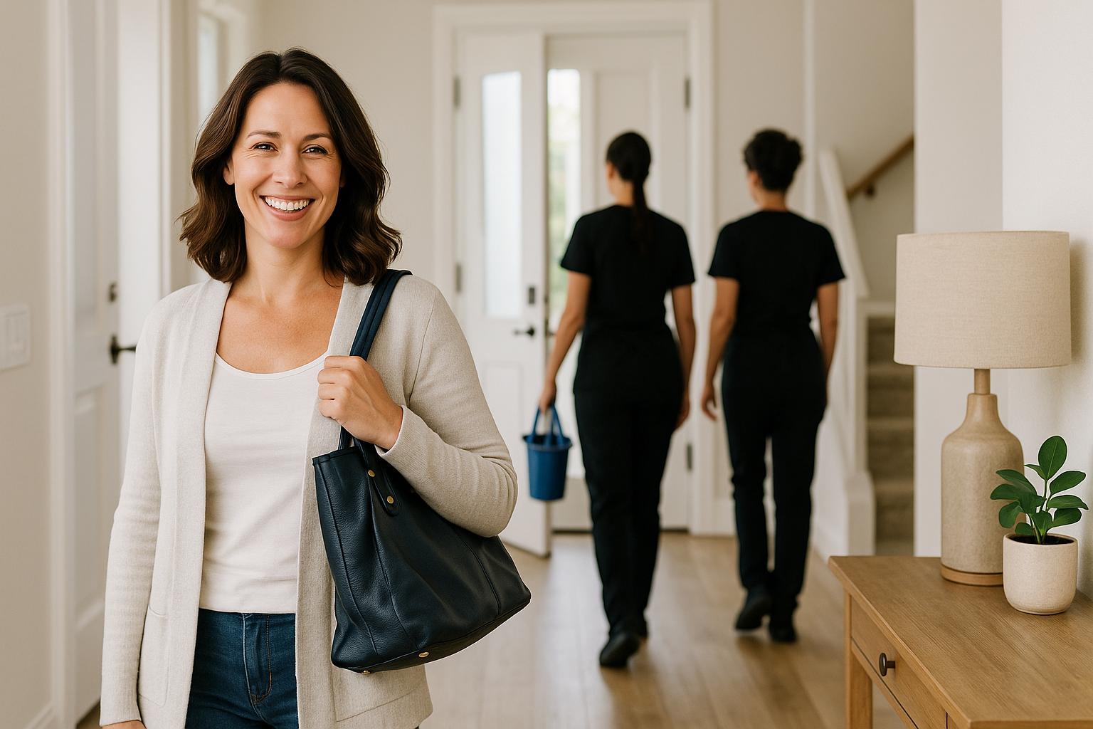 Happy client seeing the result, team heading out